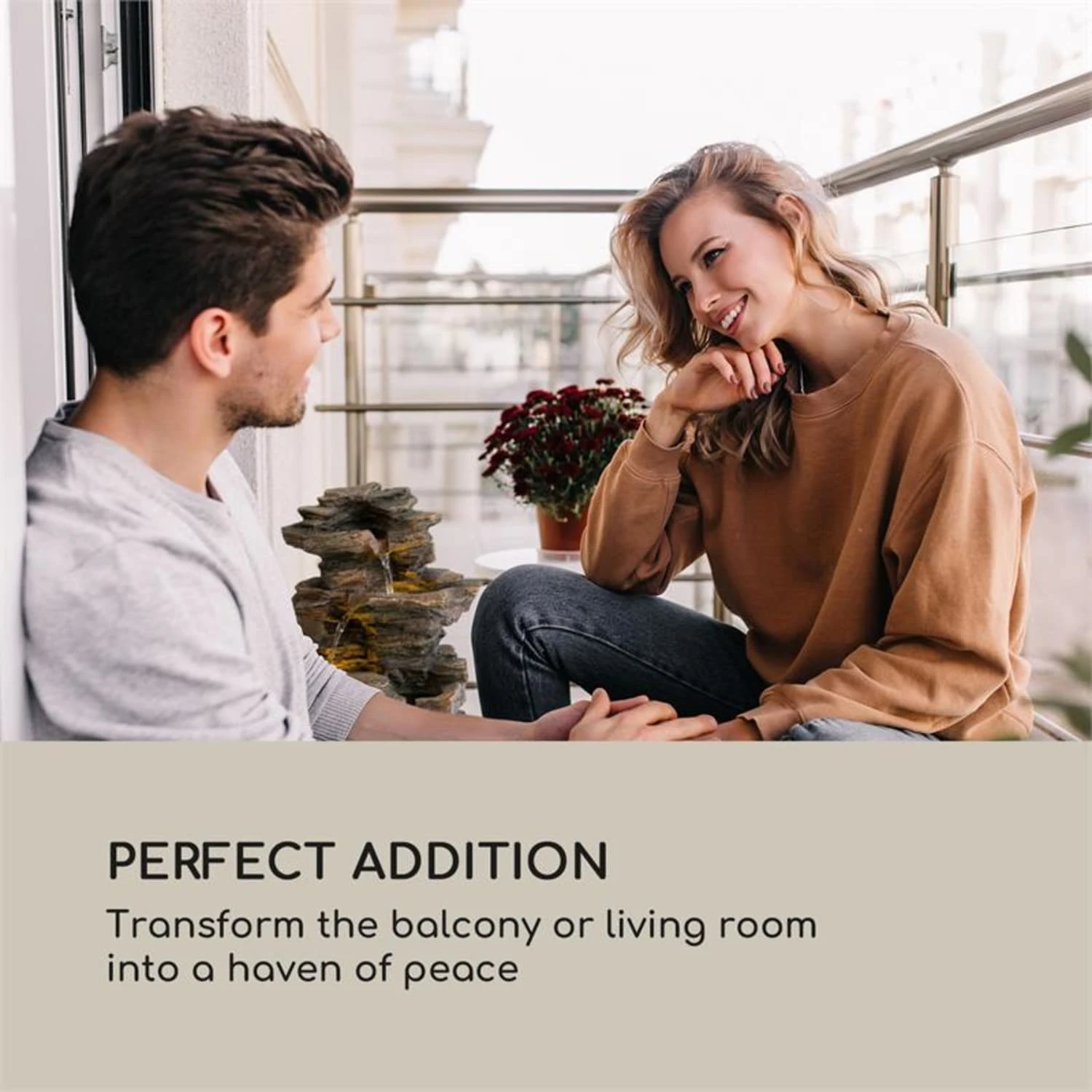 Messina Kaskadenbrunnen Solarbrunnen Gartenbrunnen Akku Solarpanel LED 8 Messina Kaskadenbrunnen Solarbrunnen Gartenbrunnen Akku Solarpanel LED – Bild 6