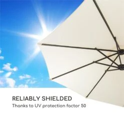 Twin Peaks Sonnenschirm Sonnenschutz 456 X 245 X 268 Cm Polyester -Einrichtungsgeschäft 10034740 yy 0007 logo Blumfeldt Twin Peaks Sonnenschirm creme