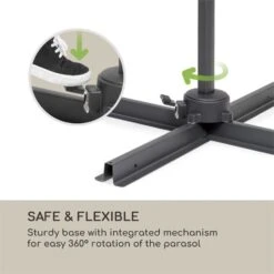 Belo Horizonte Sonnenschirm Sonnenschutz Ø 292cm Polyester Wasserabweisend Inkl. Standbasis Creme -Einrichtungsgeschäft 10034743 yy 0004 logo blumfeldt Belo Horizonte Sonnenschirm creme