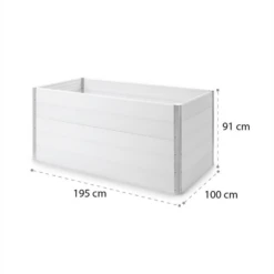 Nova Grow Gartenbeet 195 X 91 X 100 Cm WPC Holzoptik Weiß -Einrichtungsgeschäft 10034752 yy 0009 logo Blumfeldt Nova Grow Gartenbeet 195x91x100cm reedit