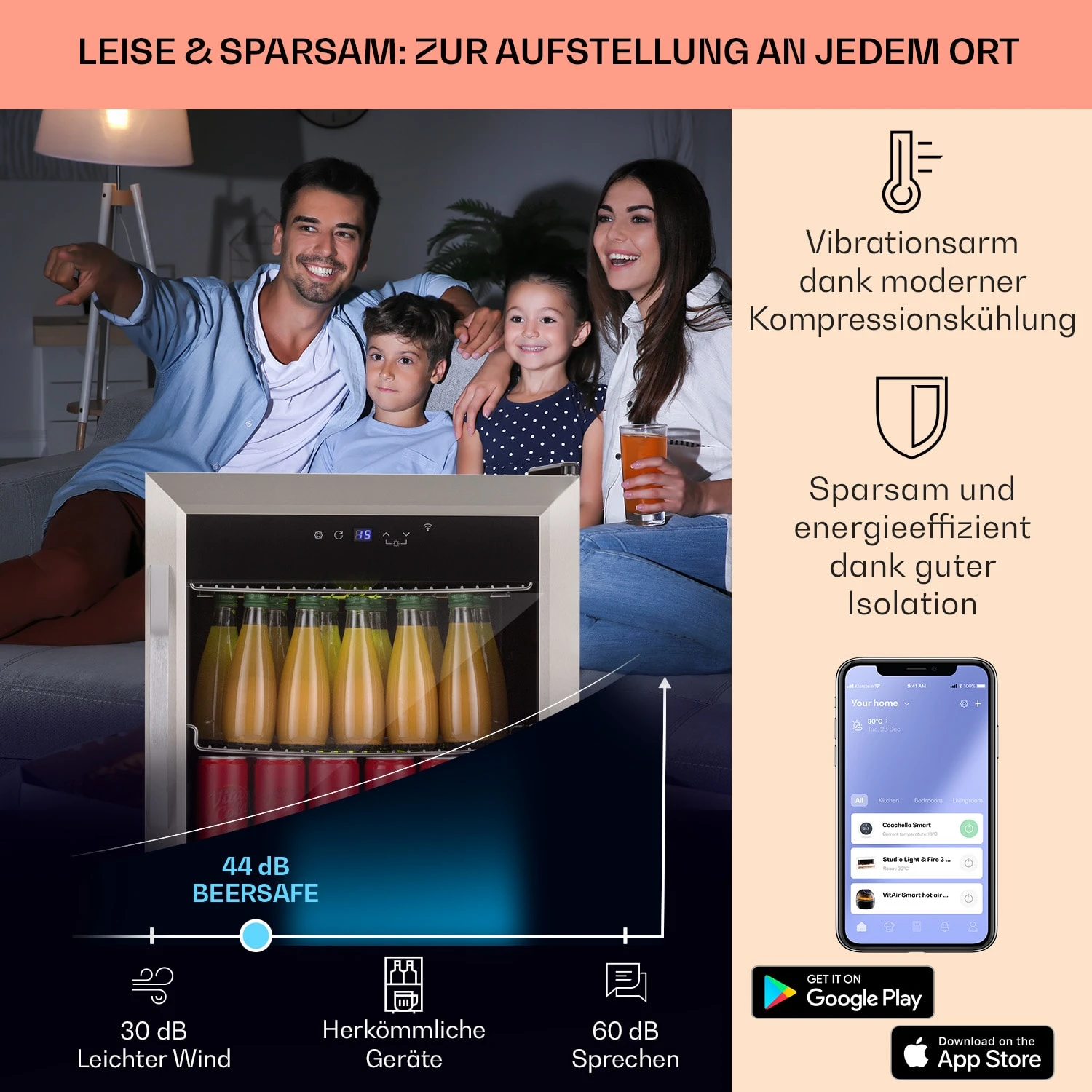 Coachella 50 Weinkühlschrank 47 Liter WiFi-Funktion Hintergrundbeleuchtung Edelstahl 5 Coachella 50 Weinkühlschrank 47 Liter WiFi-Funktion Hintergrundbeleuchtung Edelstahl – Bild 3