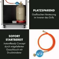 Valkyrie Gasgrill 3x3,2 + 2,9 KW Sichtfenster 54x42 Cm Grill Edelstahl -Einrichtungsgeschäft 10034845 de 0007 logo