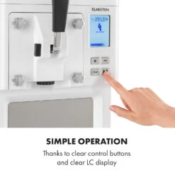 Sweet Sundae Eiscrememaschine Kompressor 1,5l Edelstahl Weiß -Einrichtungsgeschäft 10034912 uk 0007 logo Klarstein Sahnehaeubchen Eiscrememaschine weiss