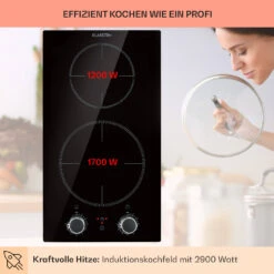 Kochheld Doppel-Induktionskochfeld 2900W Dreh-Regler Glas Schwarz -Einrichtungsgeschäft 10034946 de 0003 usp