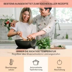 Kochheld Doppel-Induktionskochfeld 2900W Dreh-Regler Glas Schwarz -Einrichtungsgeschäft 10034946 de 0005 usp