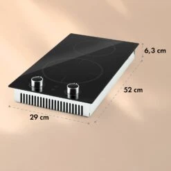 Kochheld Doppel-Induktionskochfeld 2900W Dreh-Regler Glas Schwarz -Einrichtungsgeschäft 10034946 yy 0011 dimensions
