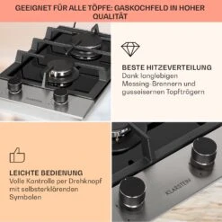 Alchemist Domino Gaskochfeld 2-flammig Aluminium-Brenner Glaskeramik -Einrichtungsgeschäft 10034968 de 0004 usp