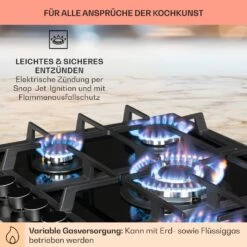 Alchemist 5 Zonen Gaskochfeld Aluminium-Brenner Glaskeramik Schwarz -Einrichtungsgeschäft 10034970 de 0005 usp