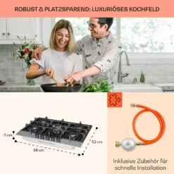 Alchemist 5 Zonen Gaskochfeld Aluminium-Brenner Glaskeramik Schwarz -Einrichtungsgeschäft 10034970 de 0006 usp