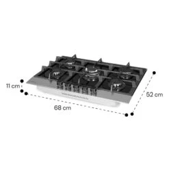 Alchemist 5 Zonen Gaskochfeld Aluminium-Brenner Glaskeramik Schwarz -Einrichtungsgeschäft 10034970 yy 0011 dimensions