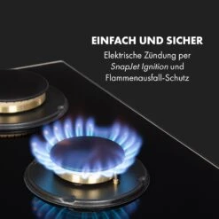 Goldflame 5 Gaskochfeld 5-flammig Messing-Brenner Glaskeramik Schwarz -Einrichtungsgeschäft 10034973 de 0005 logo
