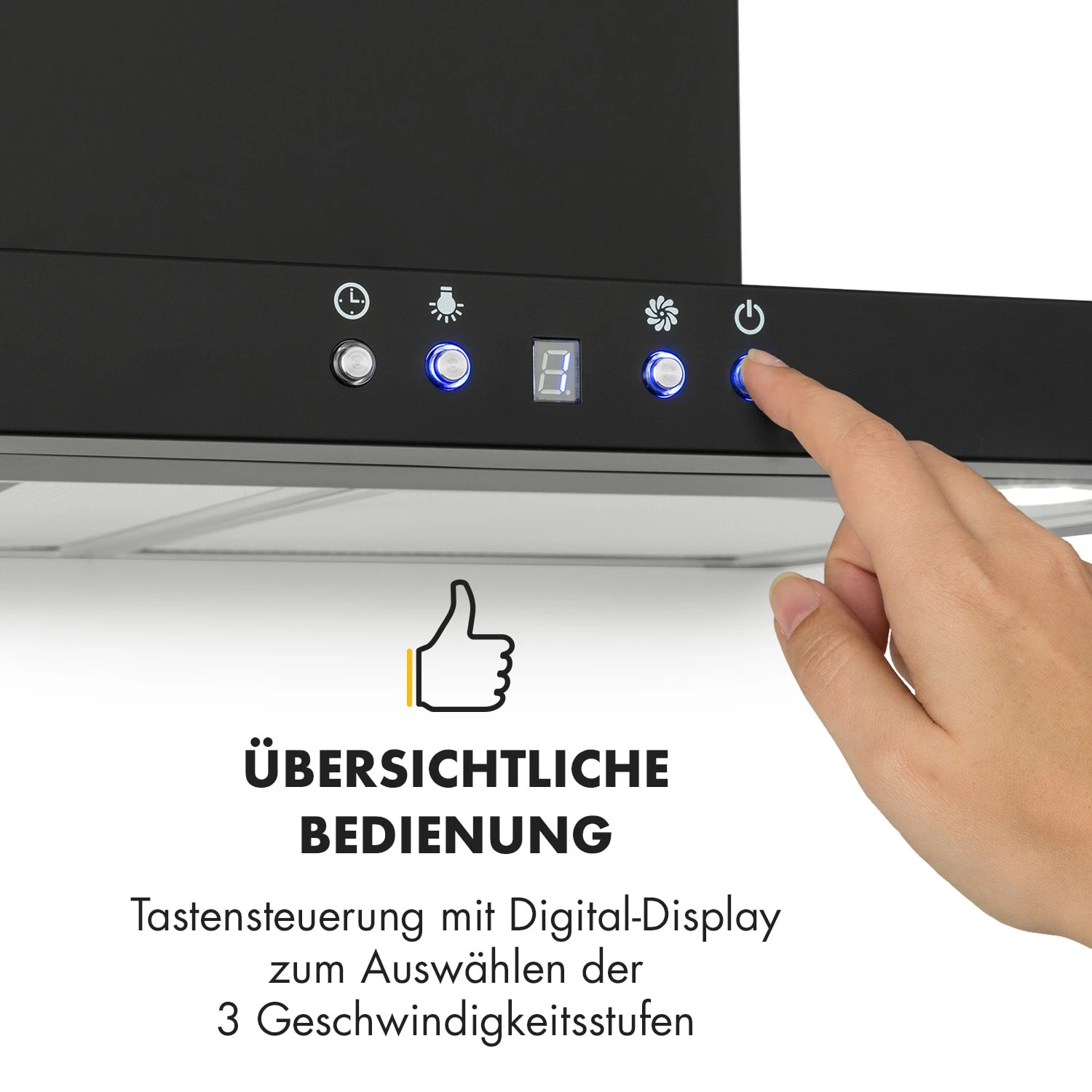 Limelight Dunstabzugshaube 60cm Wandhaube 600m³/h Schwarz 10 Limelight Dunstabzugshaube 60cm Wandhaube 600m³/h Schwarz – Bild 8