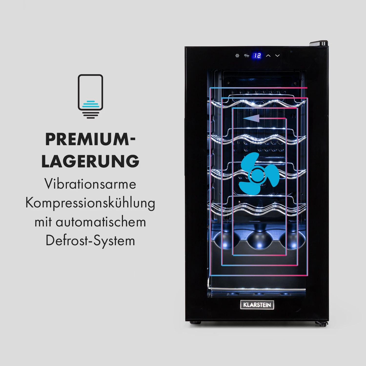 Shiraz 15 Slim Uno Weinkühlschrank 44l Touch-Bedienfeld 5-18°C 7 Shiraz 15 Slim Uno Weinkühlschrank 44l Touch-Bedienfeld 5-18°C – Bild 5