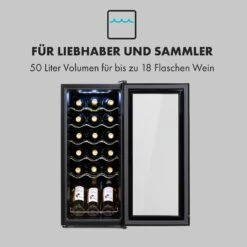 Shiraz 18 Slim Uno Weinkühlschrank 50l 18Fl Touch-Bedienfeld 5-18°C -Einrichtungsgeschäft 10035026 de 0003 logo