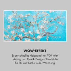 Wonderwall Air Art Smart Infrarotheizung 120x60cm 700W Wandinstallation App-Steuerung Mandelblüten -Einrichtungsgeschäft 10035127 de 0005 logo