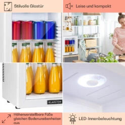 Brooklyn 24 Mini-Kühlschrank Glastür LED Ablage -Einrichtungsgeschäft 10035223 DE 0005 usp