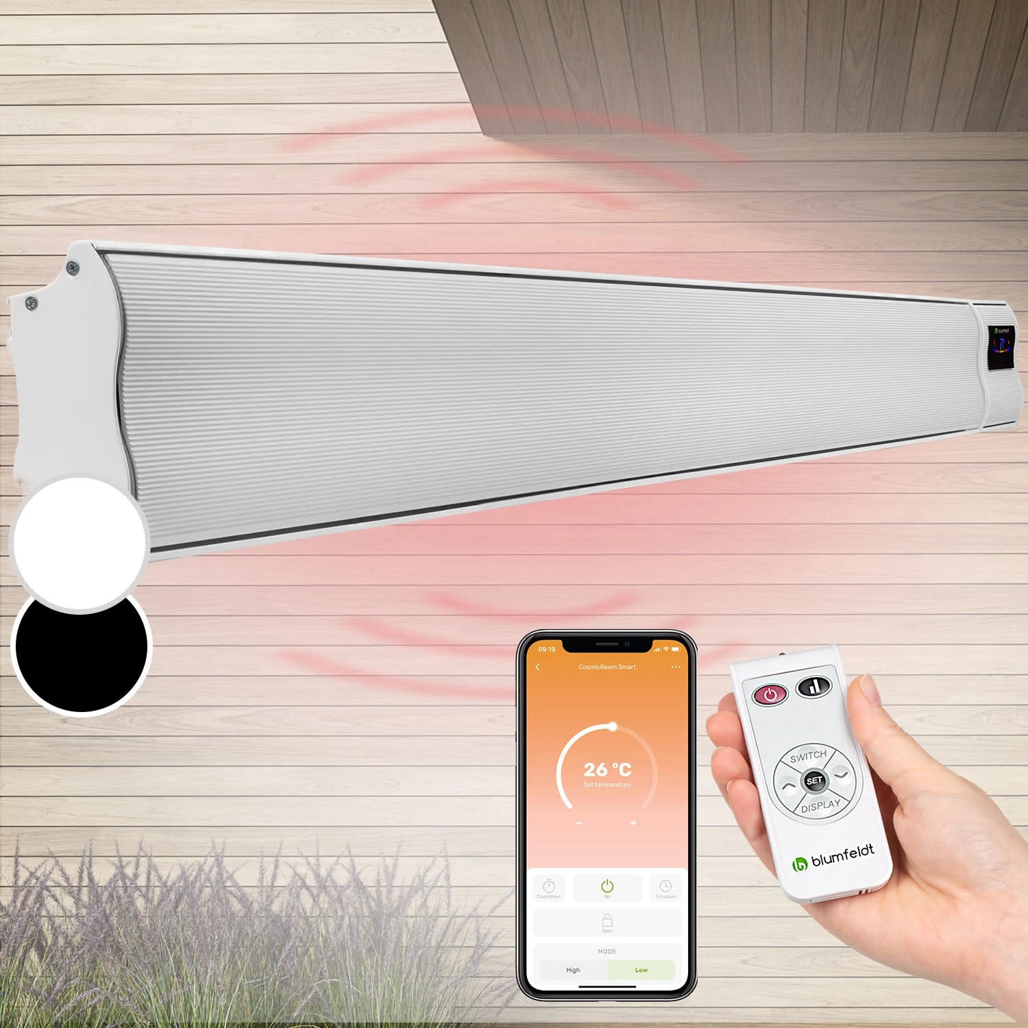 Cosmic Beam Smart 24 Infrarot-Heizstrahler 2400W App-Steuerung Fernbedienung 3 Cosmic Beam Smart 24 Infrarot-Heizstrahler 2400W App-Steuerung Fernbedienung