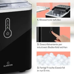 Chillout Eiswürfelmaschine Bulleteis 12kg/24h Wassertank: 1,5 L -Einrichtungsgeschäft 10035320 de 0004 usp