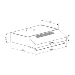 Purista Americana Dunstabzugshaube Baffle-Filter 306 M³/h -Einrichtungsgeschäft 10035340 yy 0009 logo Klarstein Purista Americana