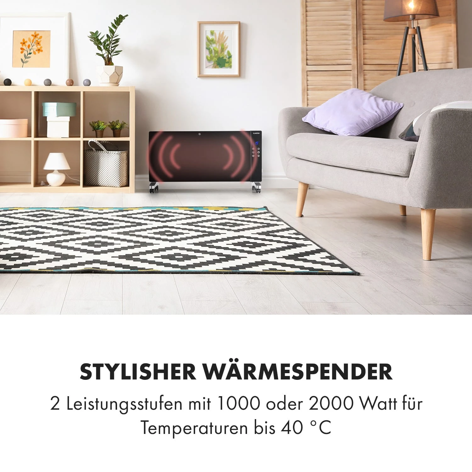 Lindholm Konvektionsheizgerät Thermostat Timer 2000W 4 Lindholm Konvektionsheizgerät Thermostat Timer 2000W – Bild 2