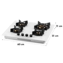 Goldflame 4 Gaskochfeld 4-flammig Messing-Brenner Glaskeramik -Einrichtungsgeschäft 10035499 yy 0010 logo Klarstein Goldflame 4 Gasherd weiss