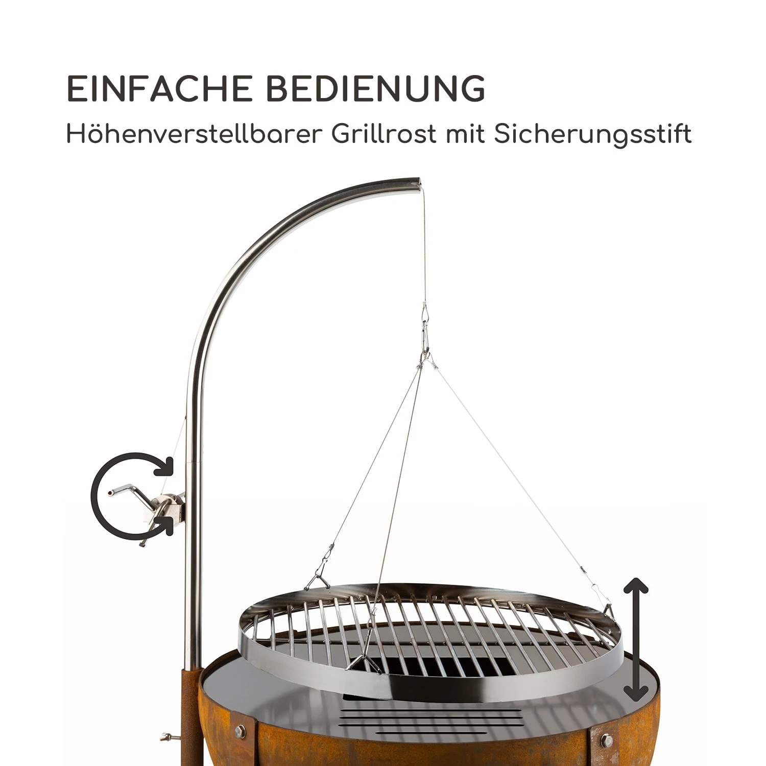 Fire Globe Feuerschale Mit Grill Ø60cm Stahl 6 Fire Globe Feuerschale Mit Grill Ø60cm Stahl – Bild 4