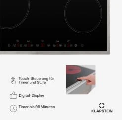 Virtuosa 4 Prime Einbaukochfeld 4 Zonen 6500W Glaskeramik Edelstahlrahmen -Einrichtungsgeschäft 10035551 de 0005 usp