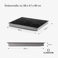 Virtuosa 4 Prime Einbaukochfeld 4 Zonen 6500W Glaskeramik Edelstahlrahmen -Einrichtungsgeschäft 10035551 de 0008 usp