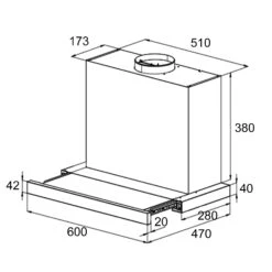 Mariana 60 Flachschirmhaube 500 M³/h Abluft LED -Einrichtungsgeschäft 10035597 yy 0008 logo