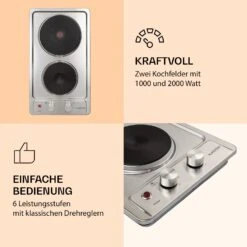 Appetito Domino Elektrokochfeld 2 Platten 3000 Watt Edelstahl -Einrichtungsgeschäft 10035700 de 0003 logo