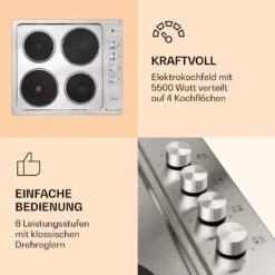 Appetito 4 Elektrokochfeld 4 Platten 6 Stufen 5500 Watt Edelstahl -Einrichtungsgeschäft 10035702 de 0003 logo