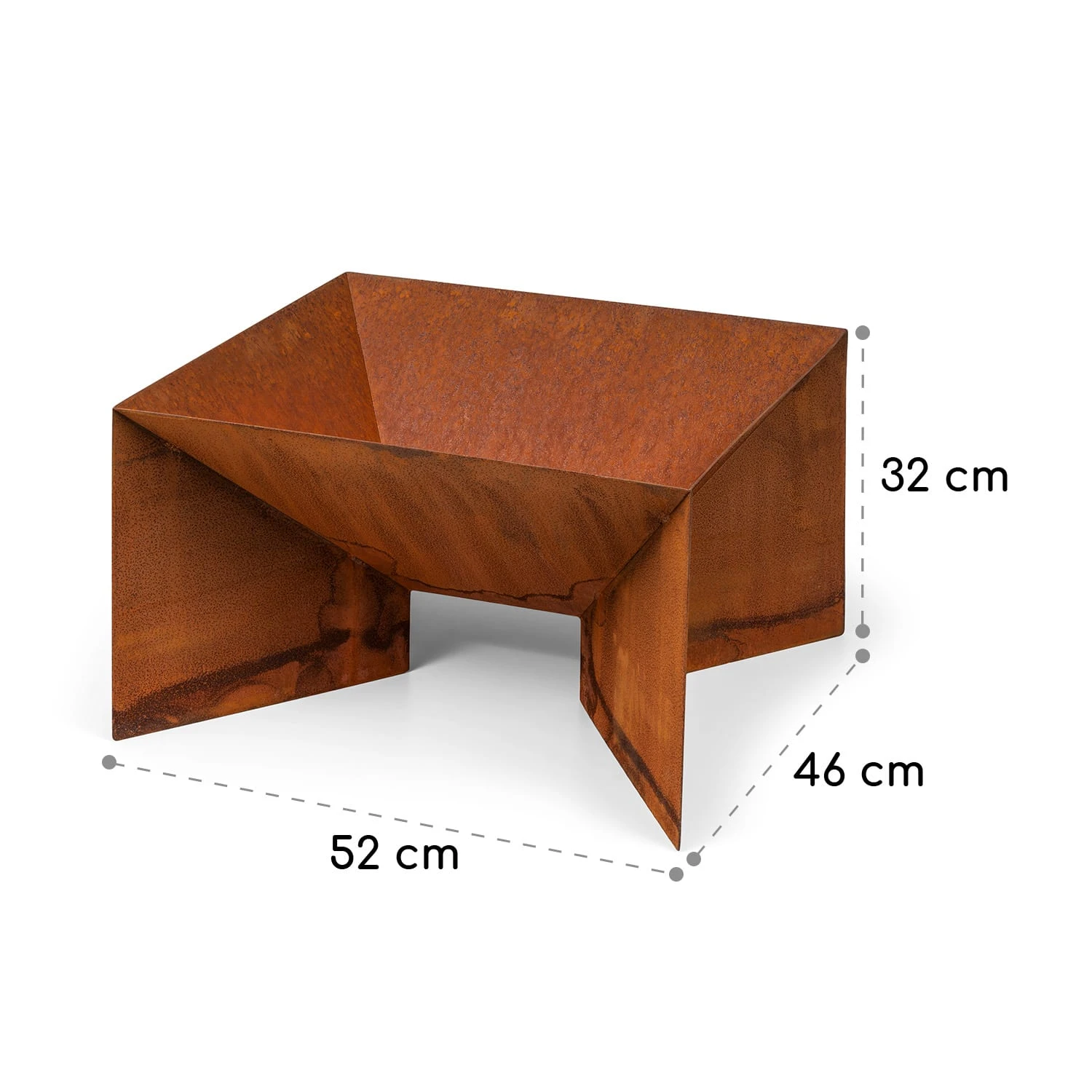 Desert Rust Square Feuerschale Pflanzschale Stahl 52x46 Cm Rost-Optik 8 Desert Rust Square Feuerschale Pflanzschale Stahl 52x46 Cm Rost-Optik – Bild 6