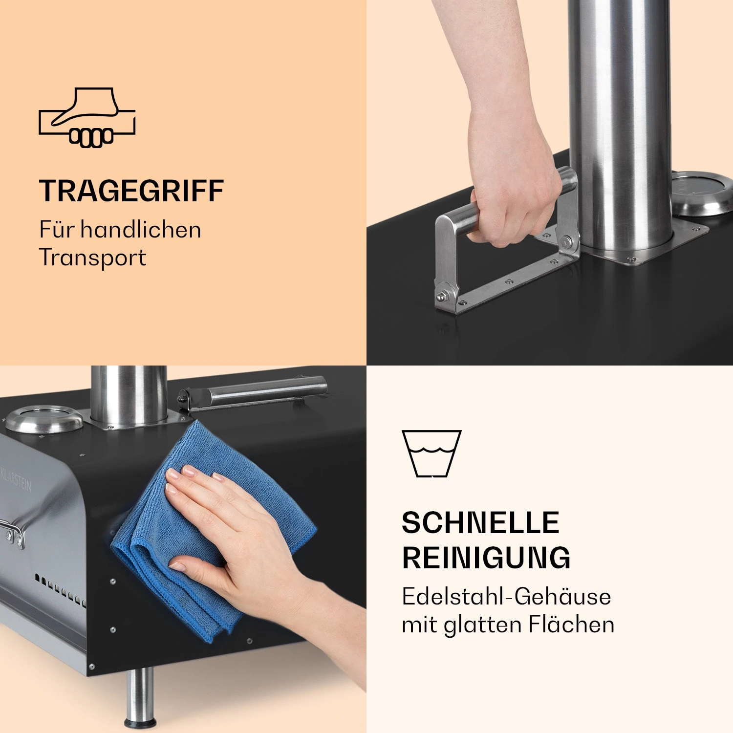 Diavolo Pizza-Pelletofen Inkl. Pizzastein Thermometer Edelstahl 7 Diavolo Pizza-Pelletofen Inkl. Pizzastein Thermometer Edelstahl – Bild 5