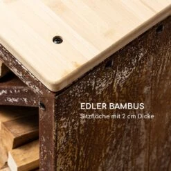 Kindlewood L Rust Holzspeicher Sitzbank 104x40x35cm Bambus Zink -Einrichtungsgeschäft 10035763 de 0004 logo