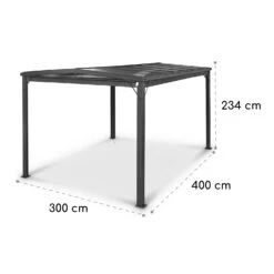 Pantheon Cortina Solid Sky Pergola Vordach 3x4m Polycarbonat -Einrichtungsgeschäft 10035873 yy 0007 dimensions