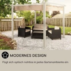 Pantheon Pergola Aluminiumkantrohr 3x3m 4 Eckpfosten Wasserabweisend -Einrichtungsgeschäft 10035876 DE 0006 usp