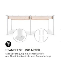 Pantheon Pergola Aluminiumkantrohr 3x6m 4 Eckpfosten Wasserabweisend -Einrichtungsgeschäft 10035880 de 0003 logo