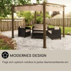 Pantheon Rust Pergola Aluminium 3x3m 6 Eckpfosten Wasserabweisend -Einrichtungsgeschäft 10035887 DE 0006 usp