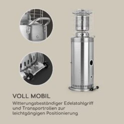 Heatwave Gasheizstrahler 10 KW (728 G/h) Bodenrollen Schutzcover Piezozündung -Einrichtungsgeschäft 10035957 de 0003 logo