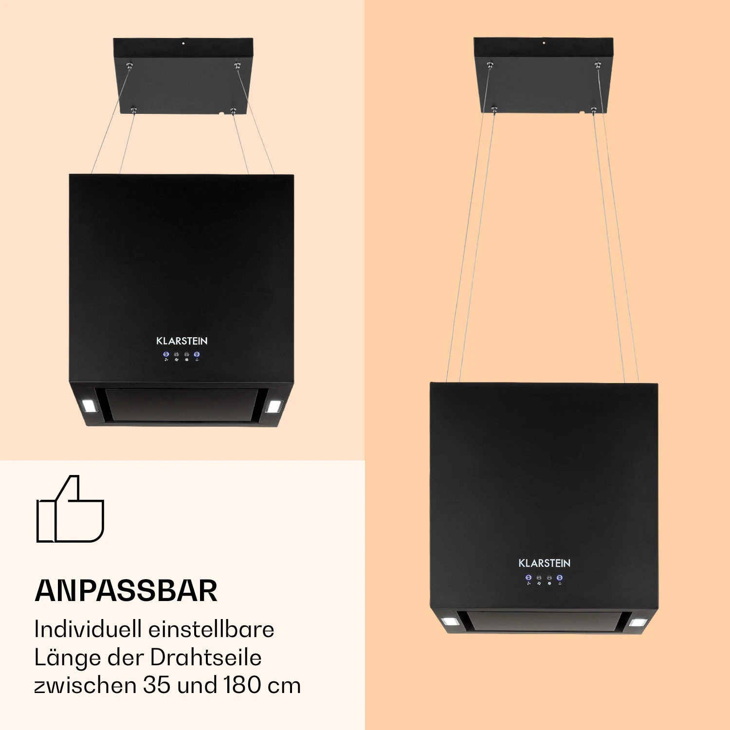 Kronleuchter Inselabzugshaube 596m³/h LED-Panel EEK A 7 Kronleuchter Inselabzugshaube 596m³/h LED-Panel EEK A – Bild 5