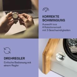 Garonne 2 Uhrenbeweger 1 Drehteller 2 Uhren 3 Speeds 4 Modi Bambus -Einrichtungsgeschäft 10036041 de 0003 logo