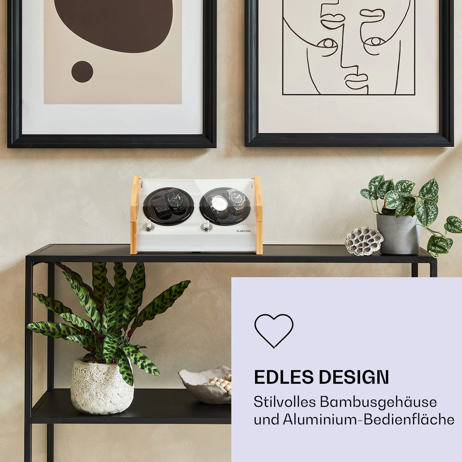 Garonne 4 Uhrenbeweger, 2 Drehteller, 4 Uhren, 3 Geschwindigkeiten, 4 Modi, Bambus 4 Garonne 4 Uhrenbeweger, 2 Drehteller, 4 Uhren, 3 Geschwindigkeiten, 4 Modi, Bambus – Bild 2