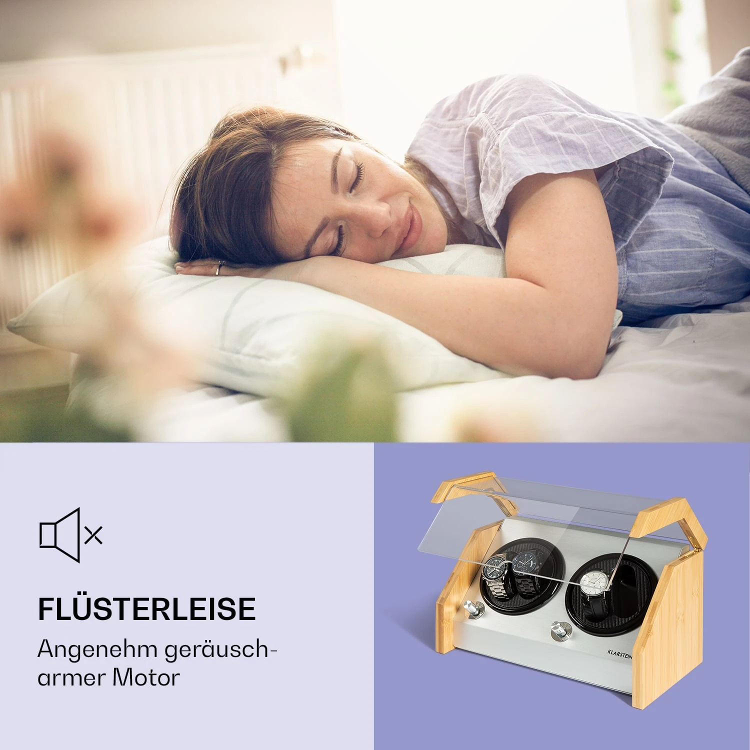 Garonne 4 Uhrenbeweger, 2 Drehteller, 4 Uhren, 3 Geschwindigkeiten, 4 Modi, Bambus 6 Garonne 4 Uhrenbeweger, 2 Drehteller, 4 Uhren, 3 Geschwindigkeiten, 4 Modi, Bambus – Bild 4