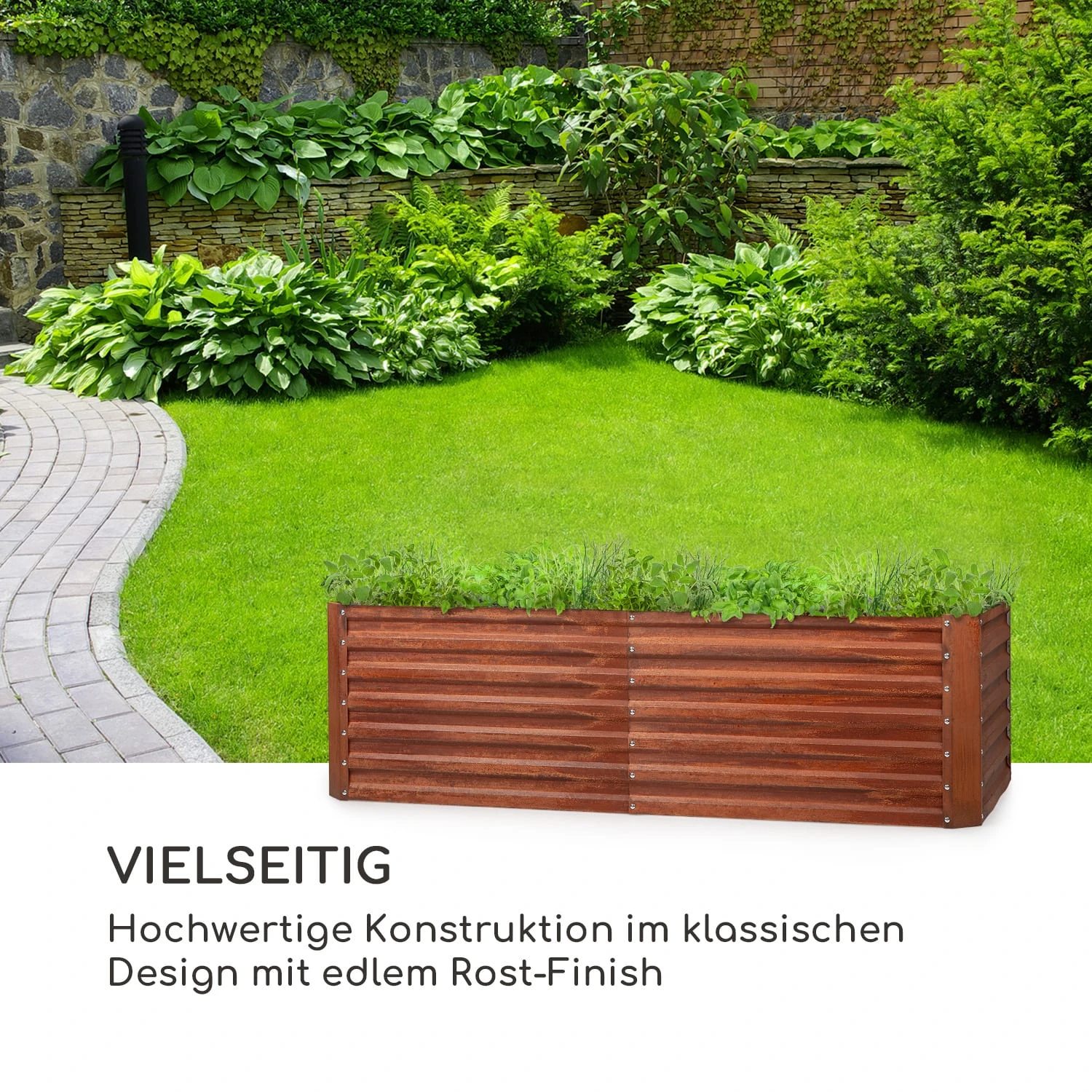 Rust Grow Hochbeet Gartenbeet Verzinktes Stahlblech Rost-Finish 4 Rust Grow Hochbeet Gartenbeet Verzinktes Stahlblech Rost-Finish – Bild 2