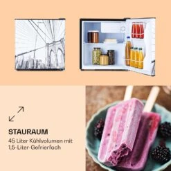 CoolArt 45L Mini-Kühlschrank EEK F Gefrierfach 1,5l Designtür -Einrichtungsgeschäft 10036183 de 0003 logo