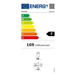CoolArt 79L Kühl-Gefrier-Kombination EEK F Gefrierfach 9l Designtür -Einrichtungsgeschäft 10036184 energy label