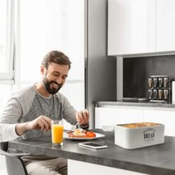 Delaware Brotkasten Metall 30x16x20,5 Cm Klappdeckel Lüftungslöcher -Einrichtungsgeschäft 10037443 yy 0003 logo