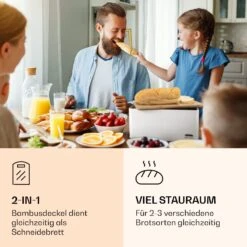 Oklahoma Brotkasten Metall 35,5x15,5x23 Cm Bambus-Deckel Schneidebrett -Einrichtungsgeschäft 10037444 de 0003 logo