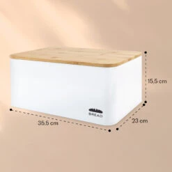 Oklahoma Brotkasten Metall 35,5x15,5x23 Cm Bambus-Deckel Schneidebrett -Einrichtungsgeschäft 10037444 yy 0005 logo