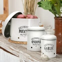 Georgia Vorratsbehälter 3er-Set Emaille-Stahlblech Vintage Rostfrei -Einrichtungsgeschäft 10037447 yy 0004 logo